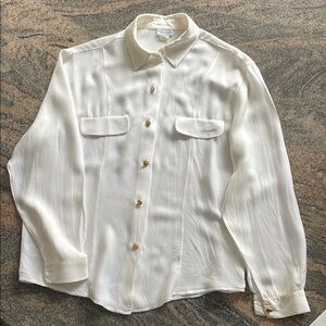 Elegant White Monnisa Button-Up Blouse